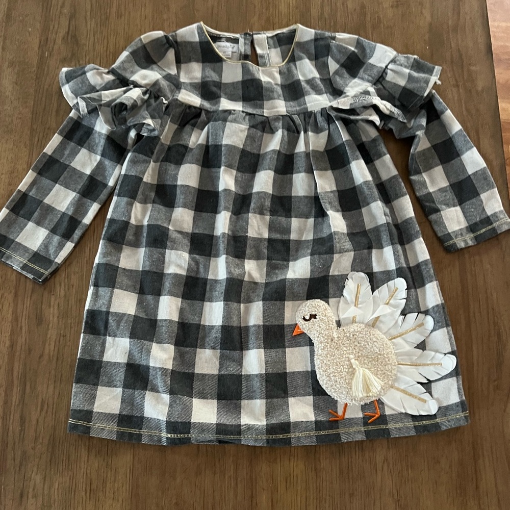Mud Pie buffalo checkered turkey dress